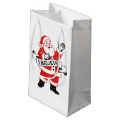 I Believe in Santa - Vintage Art Kleine Geschenktüte (Rückseite Schrägansicht)
