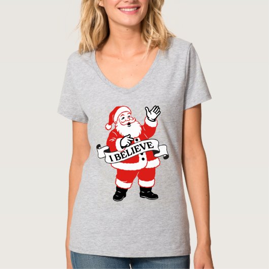 I Believe in Santa - Vintage Art T-Shirt (Vorderseite)