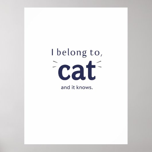 I Belong to Cat Poster (Vorne)