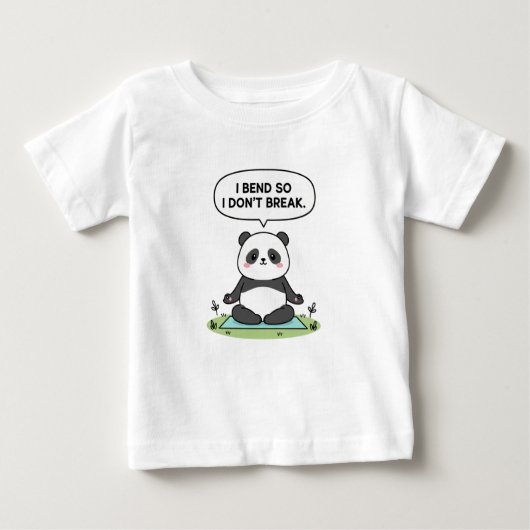 “I Bend So I Don’t Break” panda design Baby T-shirt (Vorderseite)