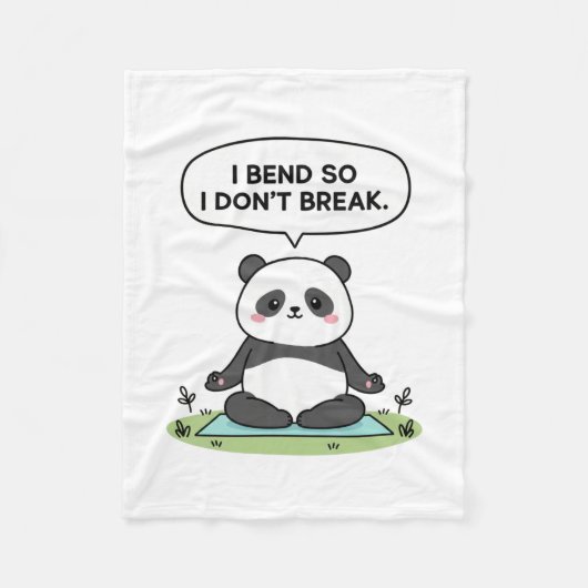 “I Bend So I Don’t Break” panda design Fleecedecke (Vorderseite)