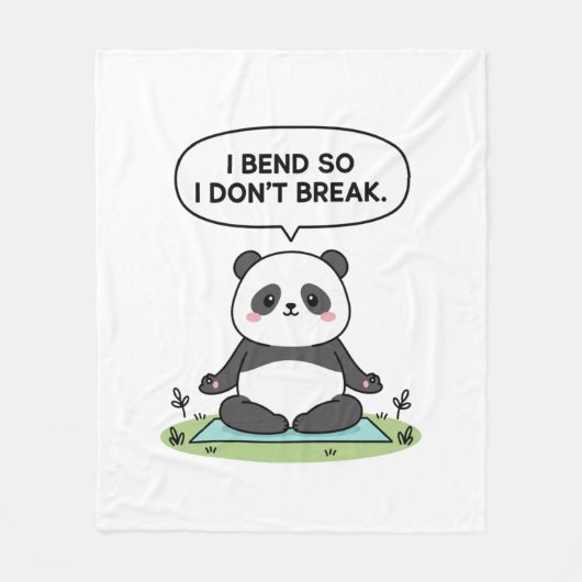 “I Bend So I Don’t Break” panda design Fleecedecke (Vorderseite)