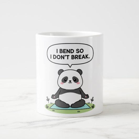 “I Bend So I Don’t Break” panda design Jumbo-Tasse (Vorderseite)