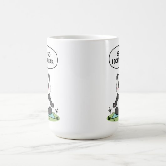 “I Bend So I Don’t Break” panda design Kaffeetasse (Mittel)