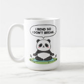 “I Bend So I Don’t Break” panda design Kaffeetasse (Links)