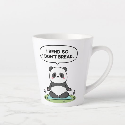 “I Bend So I Don’t Break” panda design Milchtasse (Rechts)