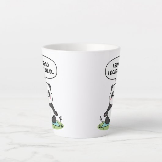 “I Bend So I Don’t Break” panda design Milchtasse (Vorderseite)