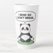 “I Bend So I Don’t Break” panda design Milchtasse (Vorderseite)