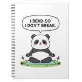 “I Bend So I Don’t Break” panda design Notizblock (Vorderseite)