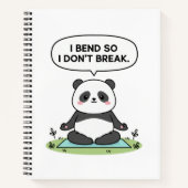 “I Bend So I Don’t Break” panda design Notizblock (Vorderseite)
