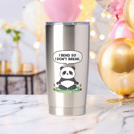 “I Bend So I Don’t Break” panda design Thermobecher (Bachelor Party (gedreht))