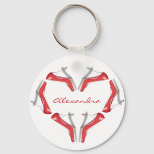 I beschuht Liebe Heels-Herz-personalisierte Schlüsselanhänger