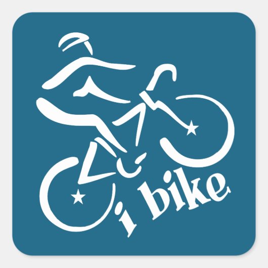 I Bike-Aufkleber Quadratischer Aufkleber (Vorderseite)