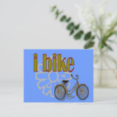 "i bike" GOLD BIKE und Sprocket-Design Postkarte (Stehend Vorderseite)