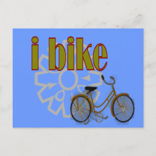 "i bike" GOLD BIKE und Sprocket-Design Postkarte