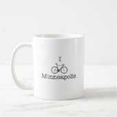I Bike Minneapolis - Schwarzer Text Kaffeetasse (Links)