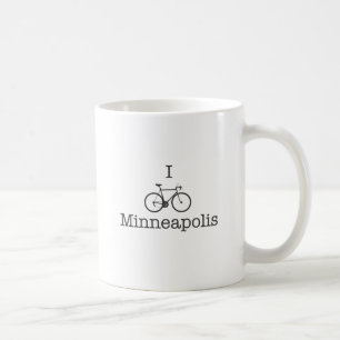 I Bike Minneapolis - Schwarzer Text Kaffeetasse