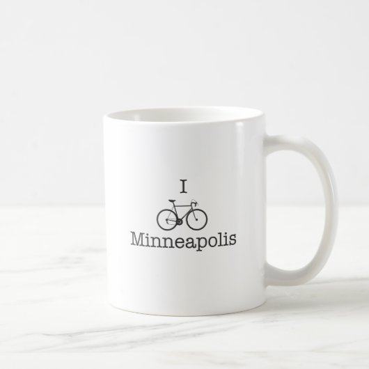 I Bike Minneapolis - Schwarzer Text Kaffeetasse (Rechts)