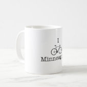 I Bike Minneapolis - Schwarzer Text Kaffeetasse (Vorderseite Links)