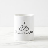 I Bike Minneapolis - Schwarzer Text Kaffeetasse (Mittel)