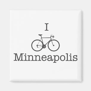 I Bike Minneapolis - Schwarzer Text Magnet