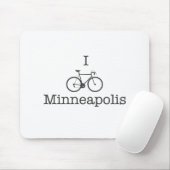 I Bike Minneapolis - Schwarzer Text Mousepad (Mit Mouse)