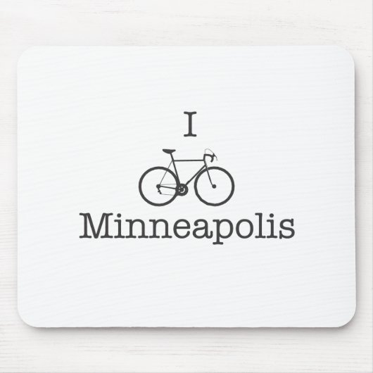 I Bike Minneapolis - Schwarzer Text Mousepad (Vorne)