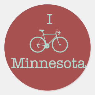 I Bike Minnesota Runder Aufkleber