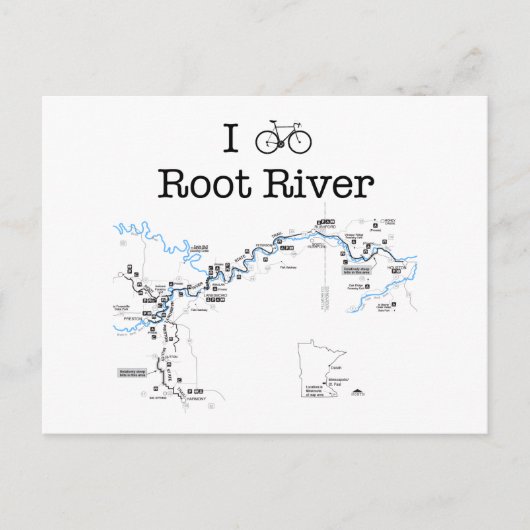 I Bike Root River Postkarte (Vorderseite)