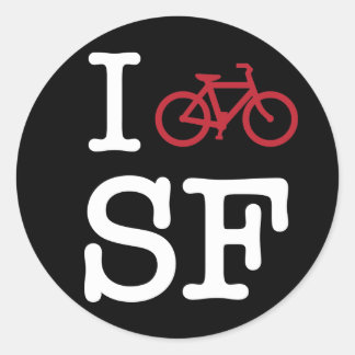 I bike SF (custom SF biking) Runder Aufkleber