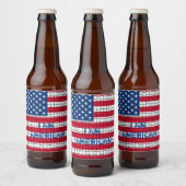 I Bin American Red & Blue USA Flag Bierflaschenetikett (Flaschen)