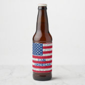 I Bin American Red & Blue USA Flag Bierflaschenetikett (Vorderseite)