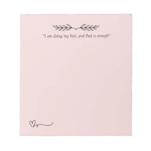 "I Bin genug" Affirmation Notepad für Mamas Notizblock