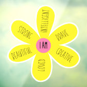 "I Bin" Inspiration Daisy Fensteraufkleber (Blatt 3)