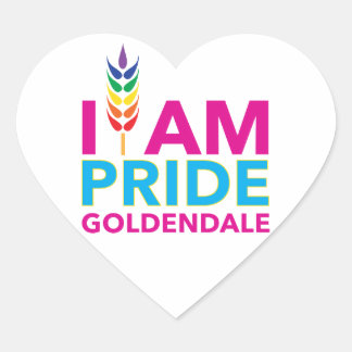 I BIN PRIDE Goldendale Heart Shaped Stickers
