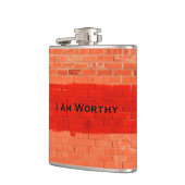 "I Bin Worthy" - individualisierbarer Witz Flachmann (Links)