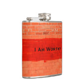 "I Bin Worthy" - individualisierbarer Witz Flachmann (Rechts)