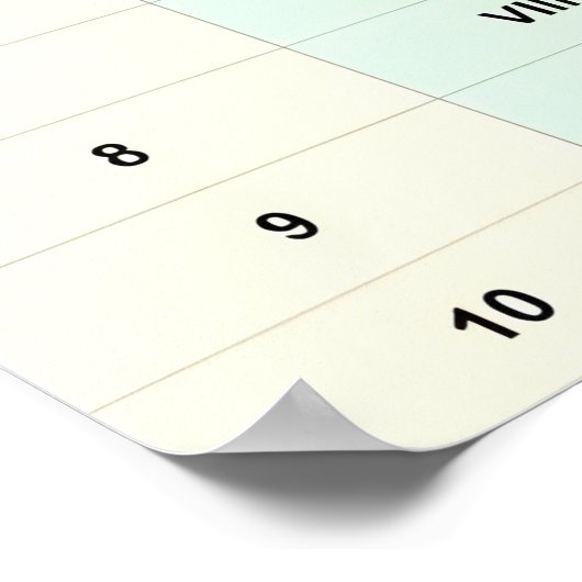 (I bis XX Abbildung) Ziffern 1-20 römische Zahlen Poster (Ecke)