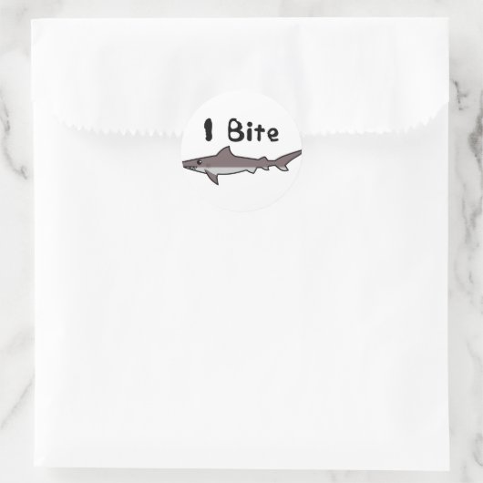 I Bite - Shark Runder Aufkleber (Tasche)