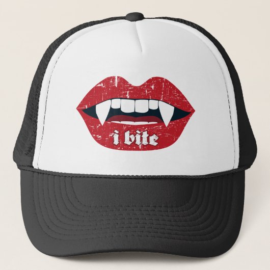 I Bite Vampire Teeth Truckerkappe (Vorderseite)