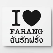 I Black Heart (Liebe) Farang Fotoplatte (Vorderseite)