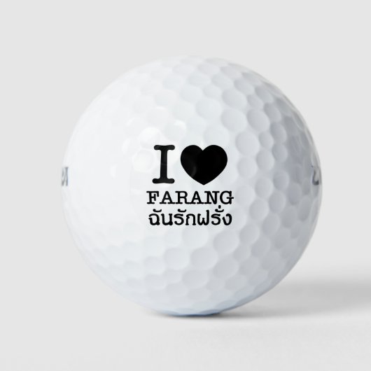 I Black Heart (Liebe) Farang Golfball (Vorderseite)