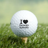I Black Heart (Liebe) Farang Golfball (Insitu T-Shirt)