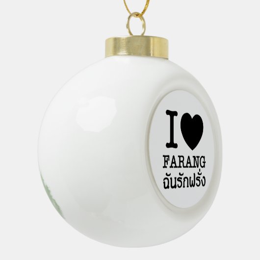 I Black Heart (Liebe) Farang Keramik Kugel-Ornament (Links)