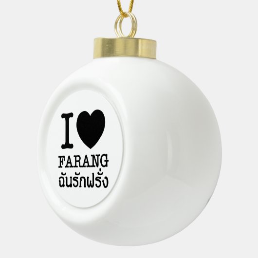 I Black Heart (Liebe) Farang Keramik Kugel-Ornament (Rechts)