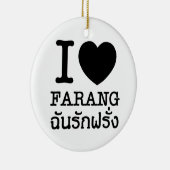 I Black Heart (Liebe) Farang Keramik Ornament (Rechts)