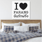 I Black Heart (Liebe) Farang Leinwanddruck (Insitu (Schlafzimmer))
