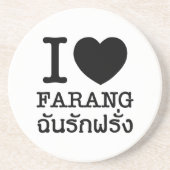 I Black Heart (Liebe) Farang Untersetzer (Vorne)