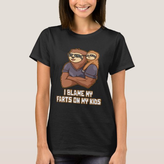 I Blame My Farts on My Kids Naughty Daddy Playful T-Shirt (Vorderseite)
