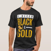 I Bleed Black and Gold Game Day Group School Footb T-Shirt (Vorderseite)